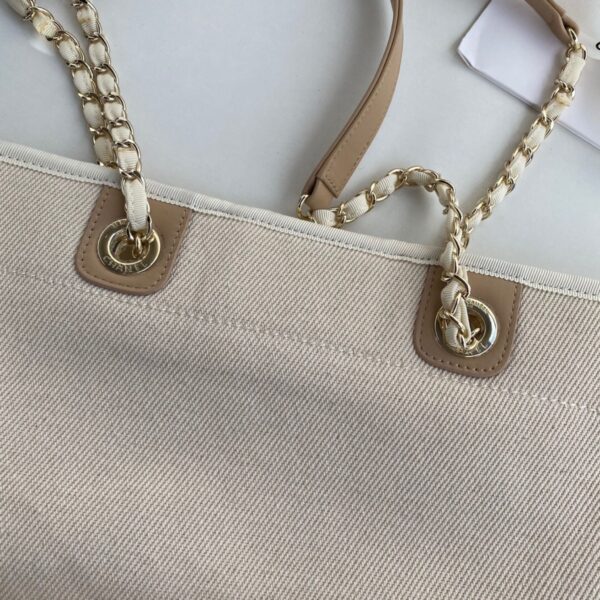 Chanel Deauville Tote Small Beige - Original Quality - Image 5