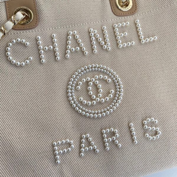 Chanel Deauville Tote Small Beige - Original Quality - Image 6