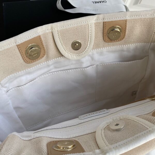 Chanel Deauville Tote Small Beige - Original Quality - Image 8