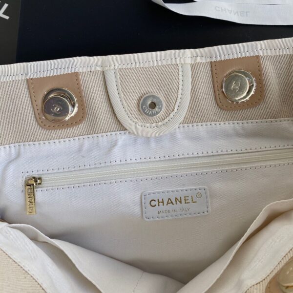 Chanel Deauville Tote Small Beige - Original Quality - Image 9