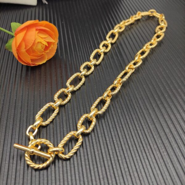 David Yurman Oval Link Chain Necklace Gold 16mm - Original Quality - Image 2