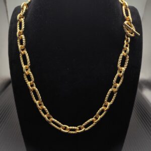 David Yurman Oval Link Chain Necklace Gold 16mm - Original Quality