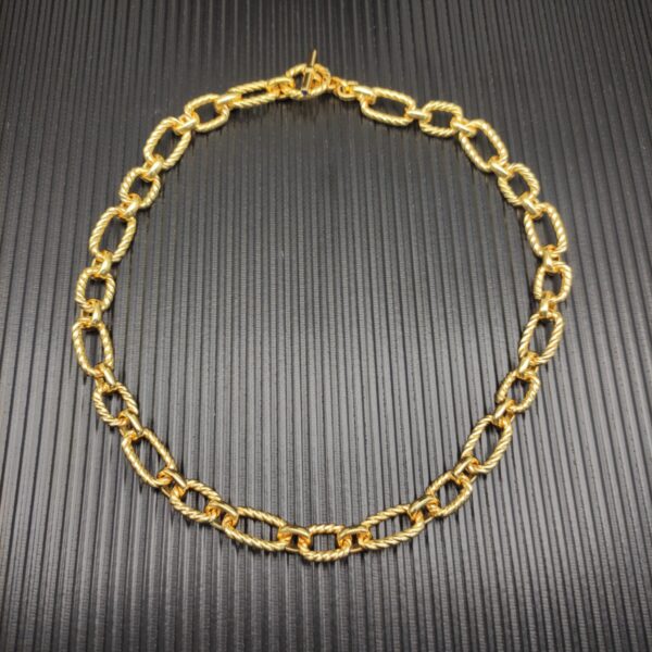 David Yurman Oval Link Chain Necklace Gold 16mm - Original Quality - Image 3