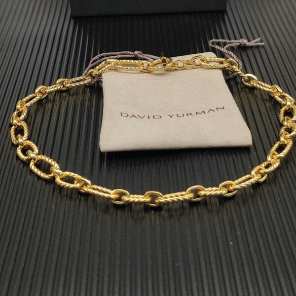 David Yurman Oval Link Chain Necklace Gold 16mm - Original Quality - Image 4
