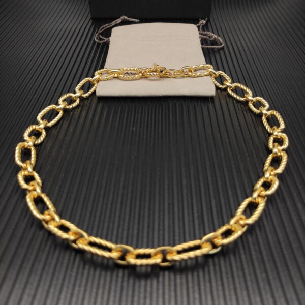 David Yurman Oval Link Chain Necklace Gold 16mm - Original Quality - Image 5