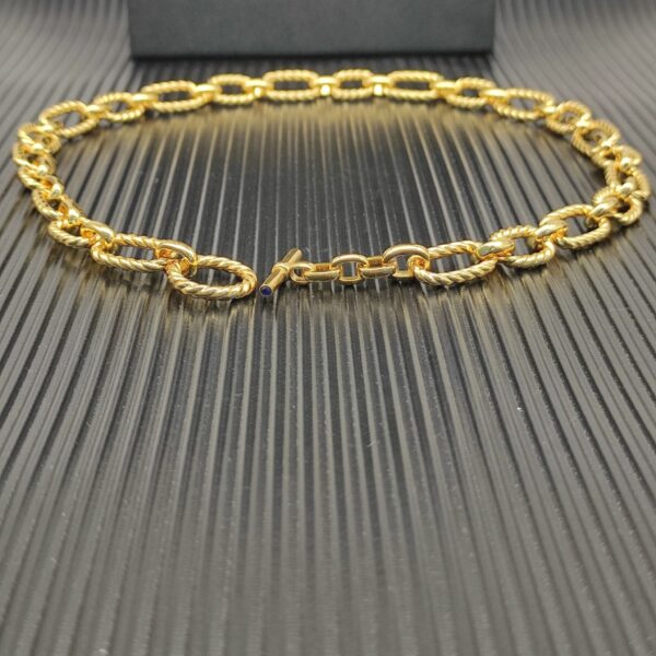 David Yurman Oval Link Chain Necklace Gold 16mm - Original Quality - Image 6