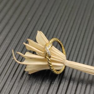 David Yurman Petite X Ring Gold with Diamonds 2.2mm - Original Quality