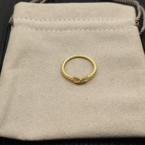 David Yurman Petite X Ring Gold with Diamonds 2.2mm - Original Quality - Image 5