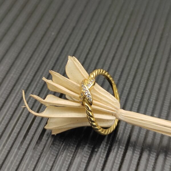 David Yurman Petite X Ring Gold with Diamonds 2.2mm - Original Quality