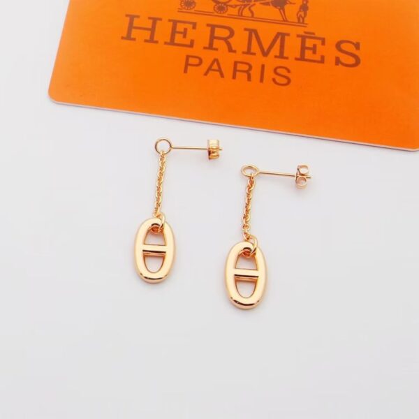 Hermes Rose Gold Farandole Drop Earrings - Original Quality - Image 2