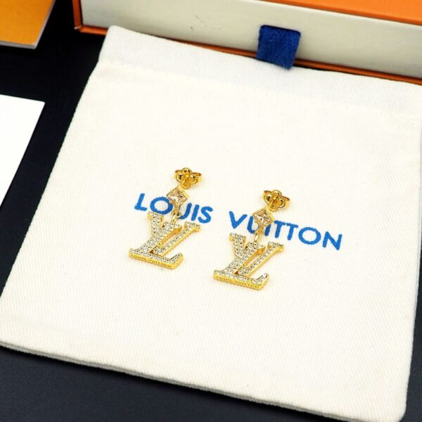 Louis Vuitton Lady LV Earrings Gold - Original Quality - Image 3