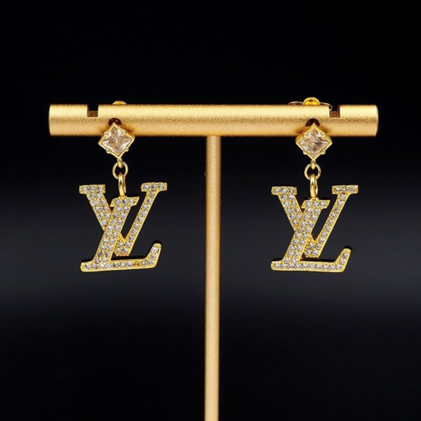 Louis Vuitton Lady LV Earrings Gold - Original Quality - Image 4