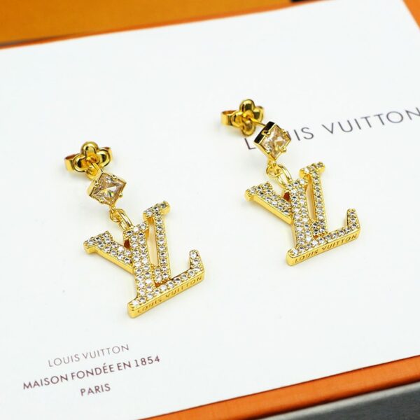 Louis Vuitton Lady LV Earrings Gold - Original Quality - Image 7
