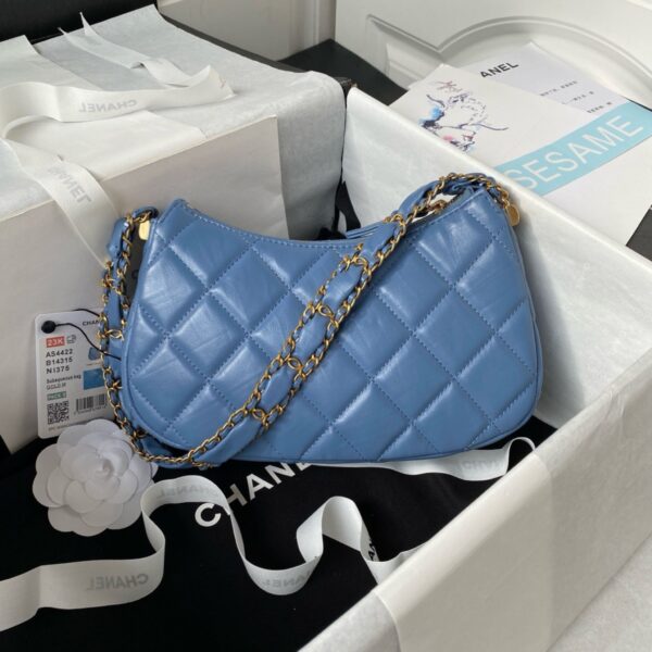 Chanel 23K Hobo Blue Large Bag Aged Calfskin  - Original Quality - Image 2