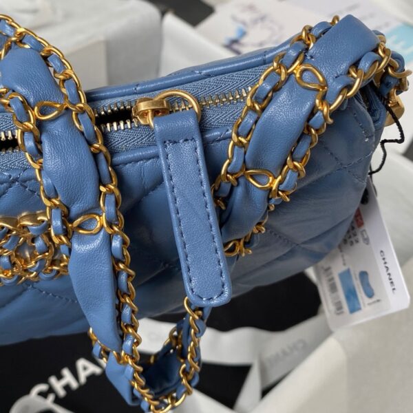 Chanel 23K Hobo Blue Large Bag Aged Calfskin  - Original Quality - Image 4