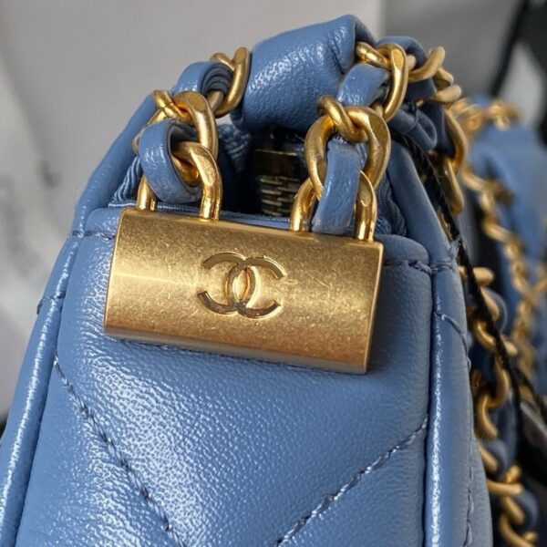 Chanel 23K Hobo Blue Large Bag Aged Calfskin  - Original Quality - Image 5