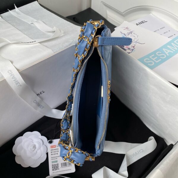 Chanel 23K Hobo Blue Large Bag Aged Calfskin  - Original Quality - Image 7