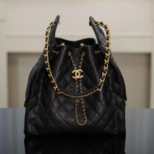 Chanel 25 Large Hobo Bag Black Calfskin - Original Quality