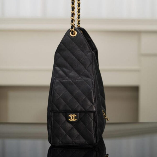 Chanel 25 Large Hobo Bag Black Calfskin - Original Quality - Image 5