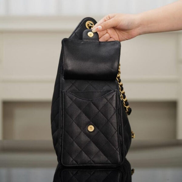 Chanel 25 Large Hobo Bag Black Calfskin - Original Quality - Image 6