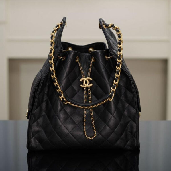 Chanel 25 Large Hobo Bag Black Calfskin - Original Quality