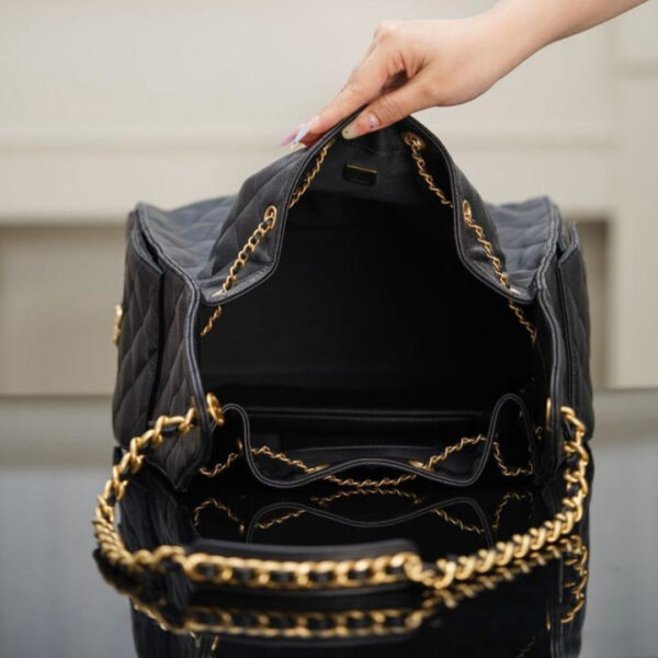 Chanel 25 Large Hobo Bag Black Calfskin - Original Quality - Image 8
