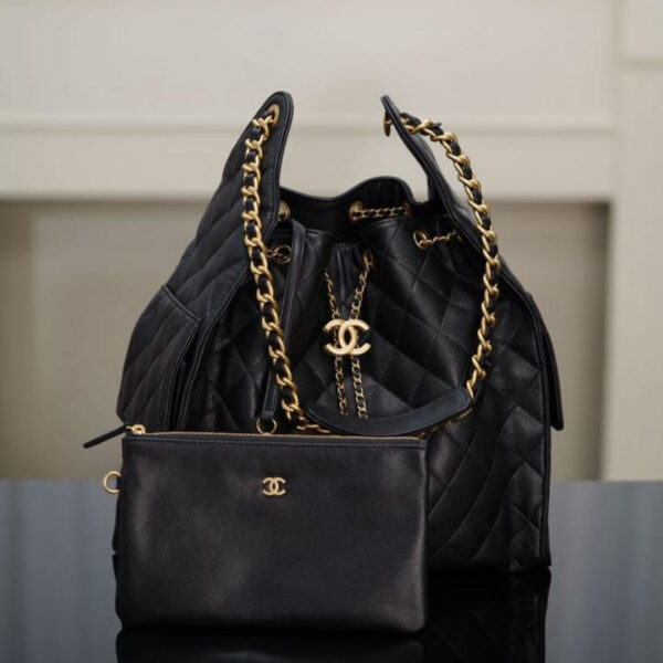 Chanel 25 Large Hobo Bag Black Calfskin - Original Quality - Image 9