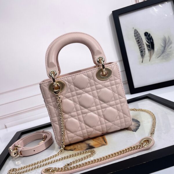 Mini Lady Dior Bag Powder Pink Lambskin - Original Quality - Image 3