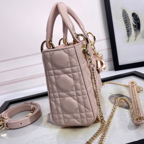 Mini Lady Dior Bag Powder Pink Lambskin - Original Quality - Image 4