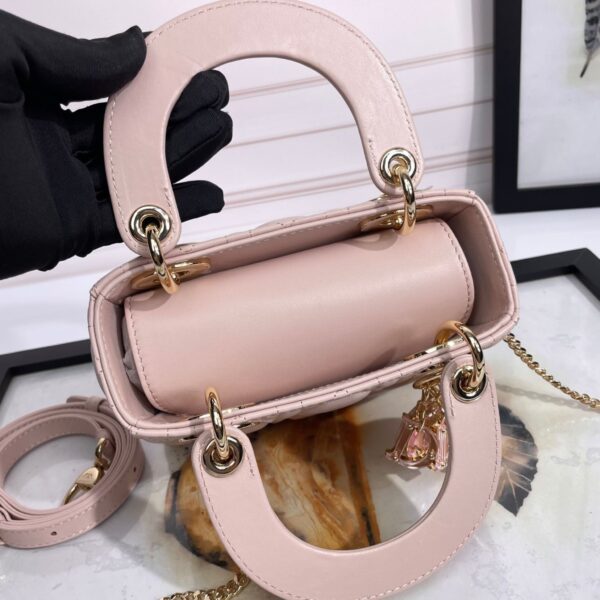 Mini Lady Dior Bag Powder Pink Lambskin - Original Quality - Image 6