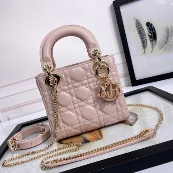 Mini Lady Dior Bag Powder Pink Lambskin - Original Quality