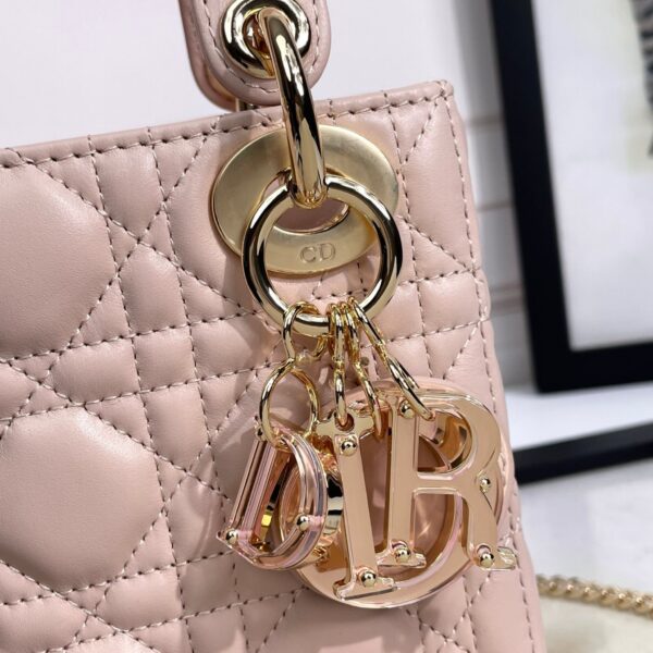 Mini Lady Dior Bag Powder Pink Lambskin - Original Quality - Image 8