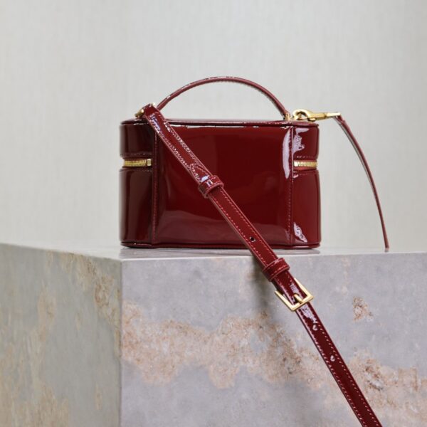 Saint Laurent Gaby Vanity Bag Patent Leather Burgundy - Original Quality - Image 2