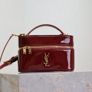 Saint Laurent Gaby Vanity Bag Patent Leather Burgundy - Original Quality
