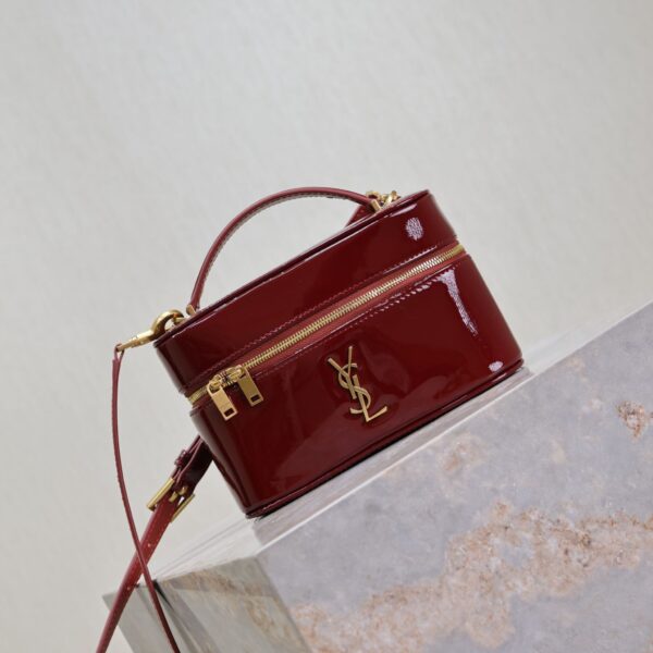 Saint Laurent Gaby Vanity Bag Patent Leather Burgundy - Original Quality - Image 4