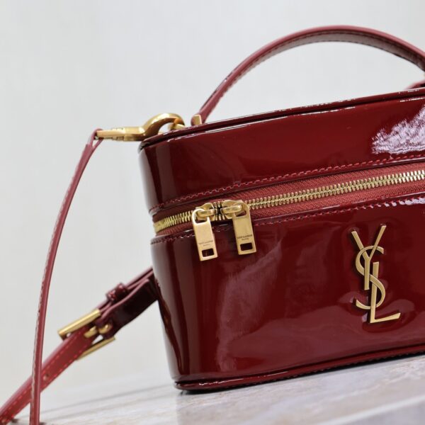 Saint Laurent Gaby Vanity Bag Patent Leather Burgundy - Original Quality - Image 5