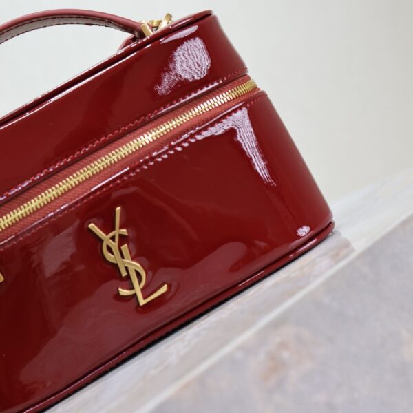 Saint Laurent Gaby Vanity Bag Patent Leather Burgundy - Original Quality - Image 6