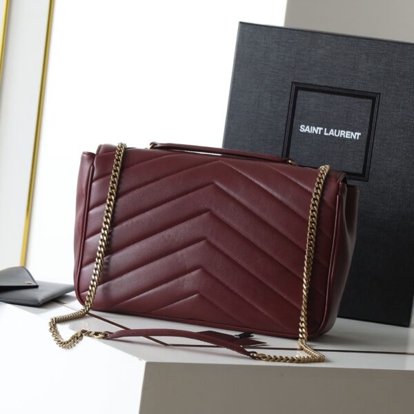 Saint Laurent Loulou Large Bag Burgundy Lambskin - Original Quality - Image 3