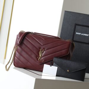Saint Laurent Loulou Large Bag Burgundy Lambskin - Original Quality