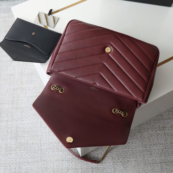 Saint Laurent Loulou Large Bag Burgundy Lambskin - Original Quality - Image 4