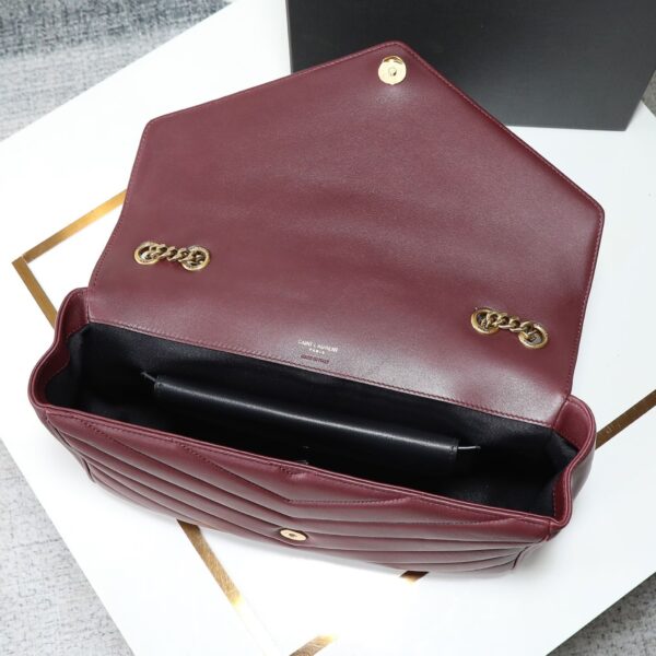Saint Laurent Loulou Large Bag Burgundy Lambskin - Original Quality - Image 6