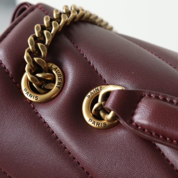 Saint Laurent Loulou Large Bag Burgundy Lambskin - Original Quality - Image 7