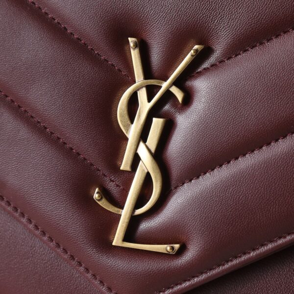 Saint Laurent Loulou Large Bag Burgundy Lambskin - Original Quality - Image 8
