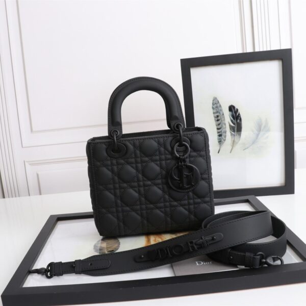 Small Lady Dior Bag Black Ultramatte Cannage Calfskin - Original Quality - Image 2