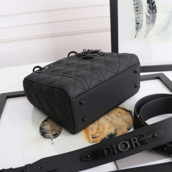Small Lady Dior Bag Black Ultramatte Cannage Calfskin - Original Quality - Image 5