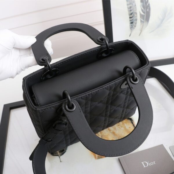 Small Lady Dior Bag Black Ultramatte Cannage Calfskin - Original Quality - Image 6