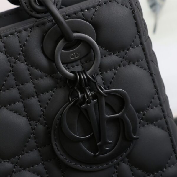 Small Lady Dior Bag Black Ultramatte Cannage Calfskin - Original Quality - Image 8